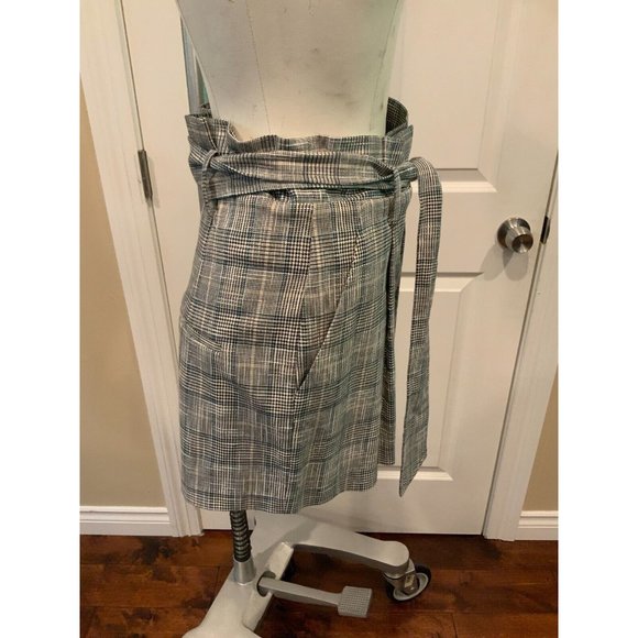 Veronica Beard "Baga" Black & White Prince Of Wales Checked Belted Shorts Size 2 - Picture 6 of 9